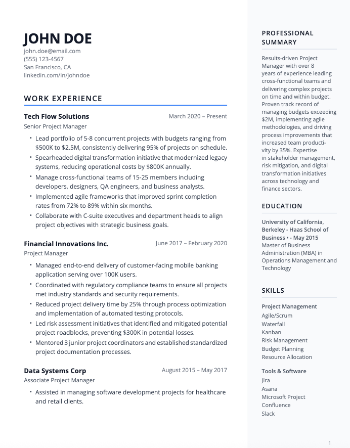 Modern Tech Resume Template