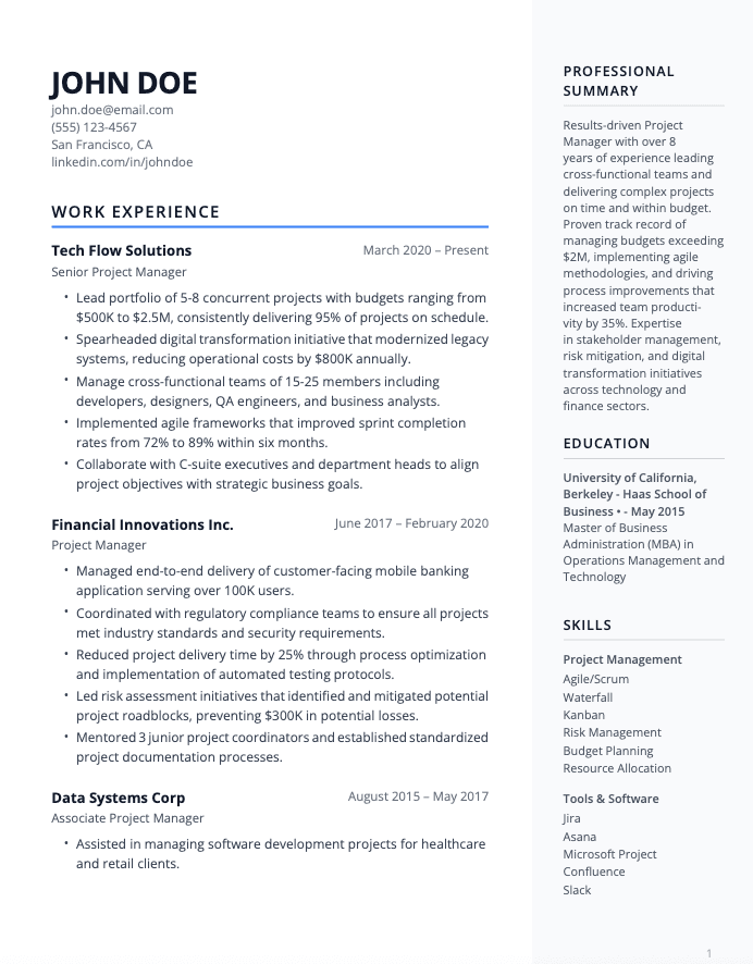 Modern Tech Resume Template