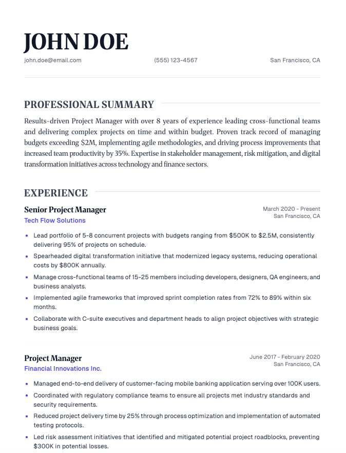 Executive Resume Template