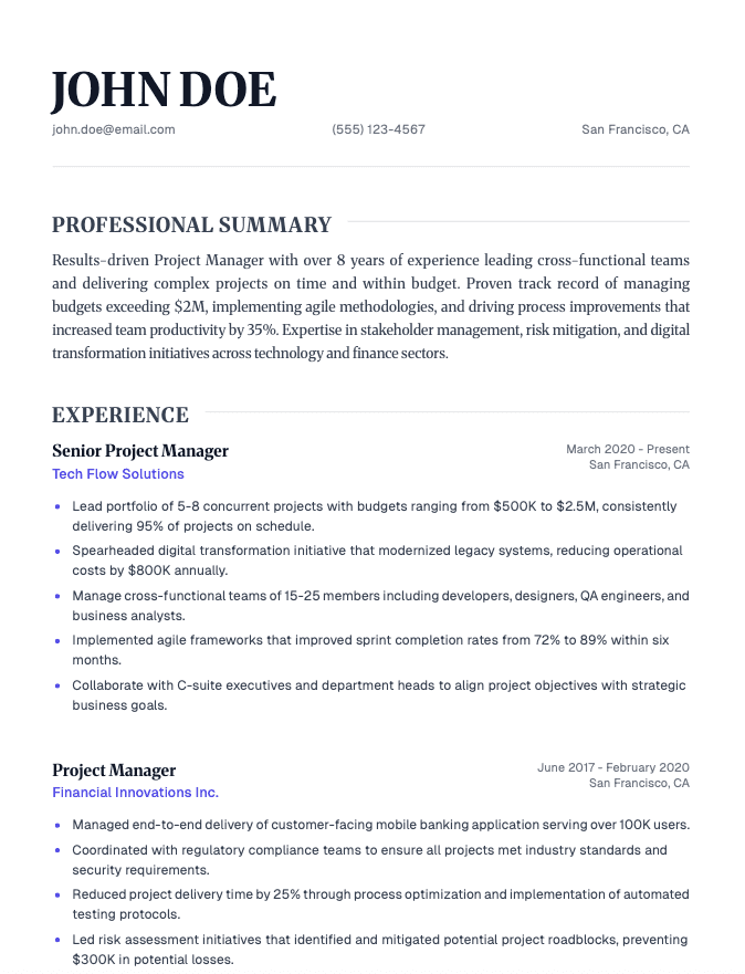Executive Resume Template